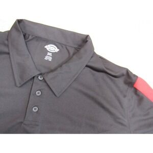 Dickies Mens 3XL Performance Polo Shirt Black Red Short Sleeve LS424BKER NWT